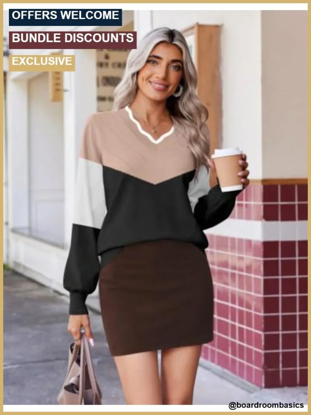 Women's V-Neck Knit Pullover Sweater
